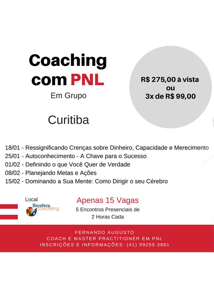 Coaching com PNL em grupo - Auditório Evento